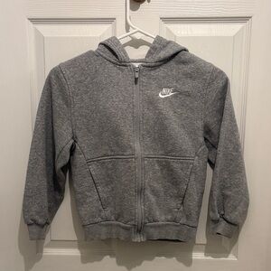 Nike Unisex Kids Charcoal Gray Zip-Up Hoodie